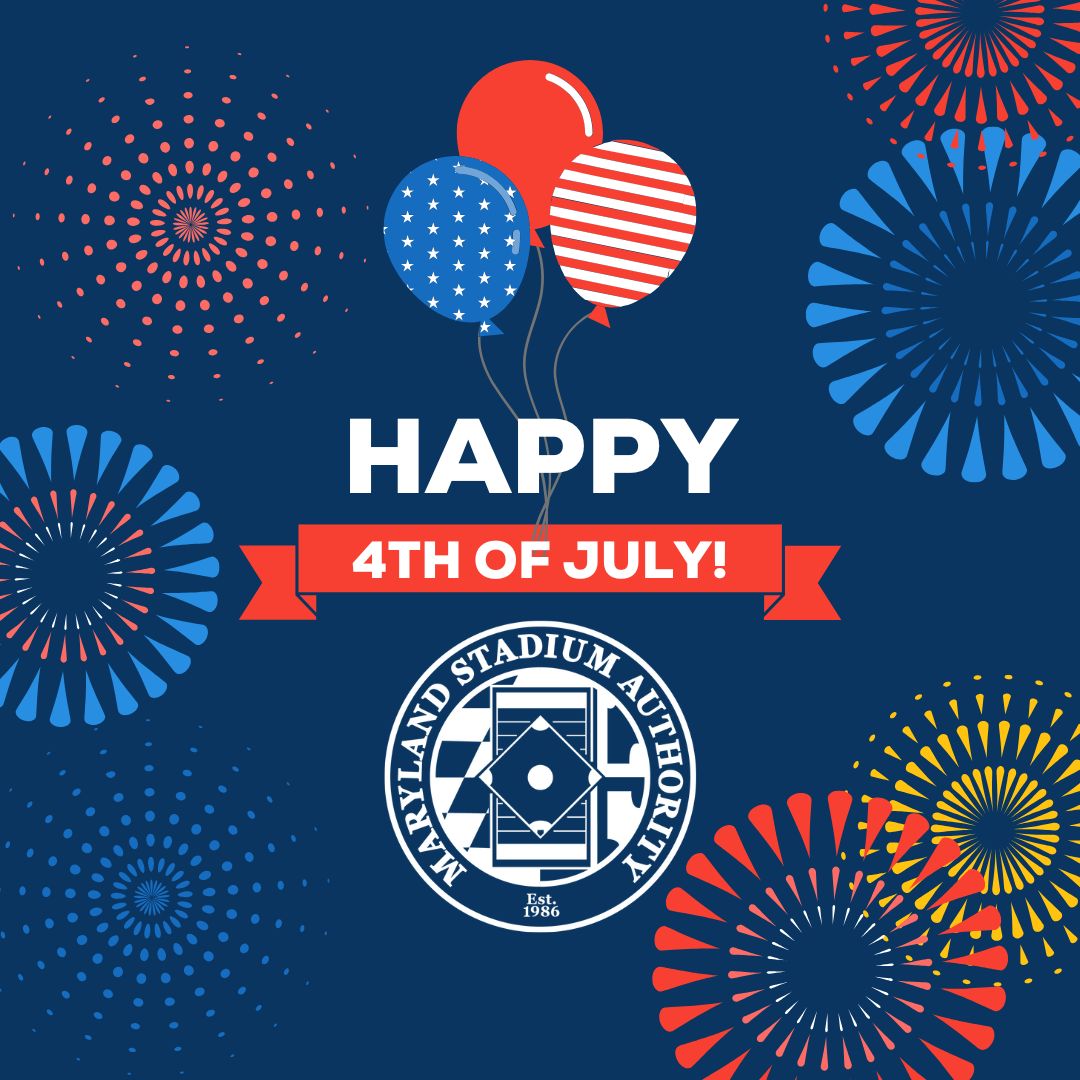 Graphic with balloons and fireworks that reads happy 4th of july with MSA logo