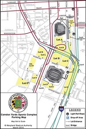 camden yards parking map Directions And Parking Maryland Stadium Authority camden yards parking map